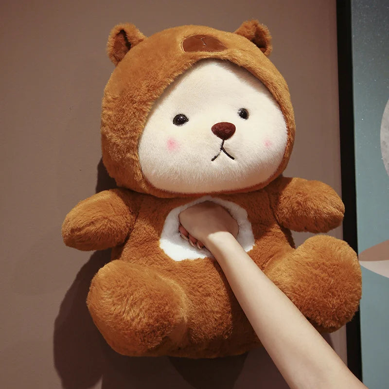 "Brown Hoodie Bear Plush 45cm - Cuddle Up in Style!