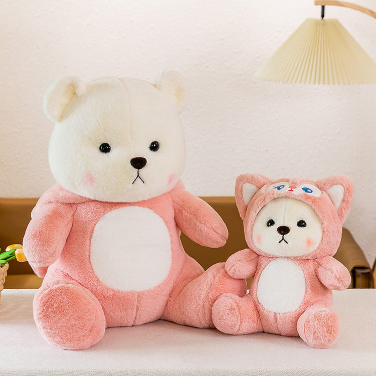 "Pink Hoodie Bear Plush - Cuddle Up in Style!