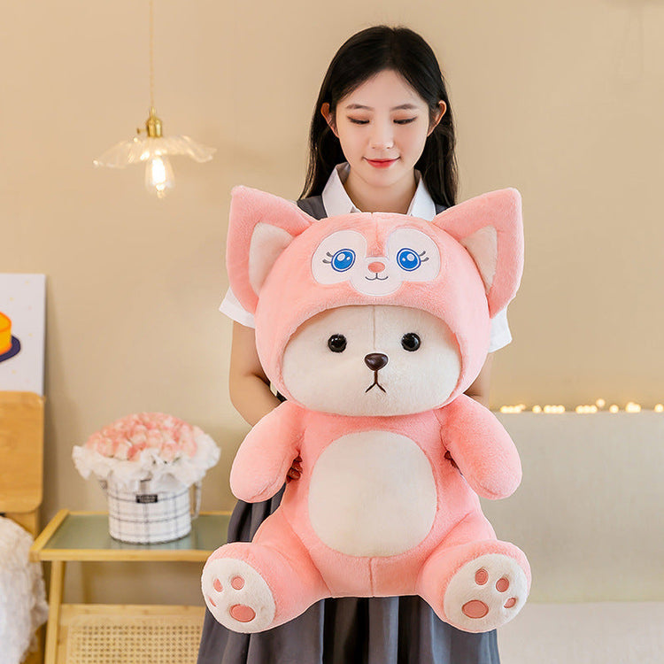 "Pink Hoodie Bear Plush - Cuddle Up in Style!