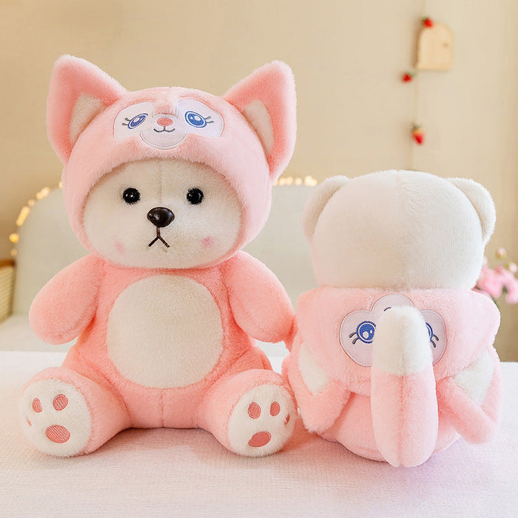 "Pink Hoodie Bear Plush - Cuddle Up in Style!