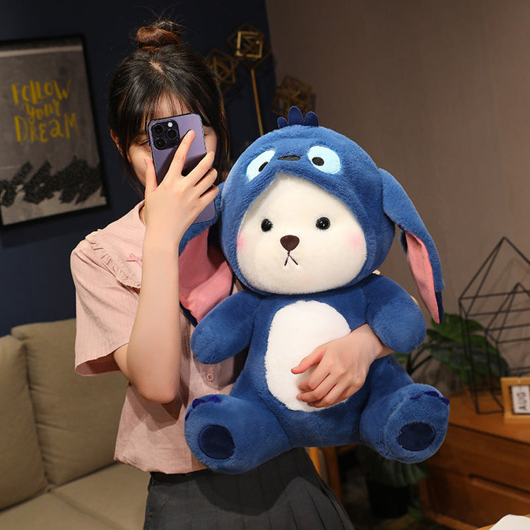 45cm Blue Hoodie Bear Soft Toy