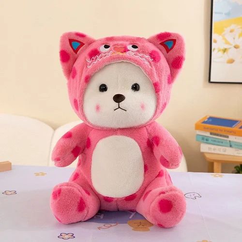 Spotted Pink Hoodie Bear Plush 45cm